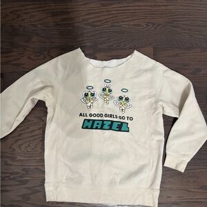 Hazel Cream Graphic Kids Sweatshirt